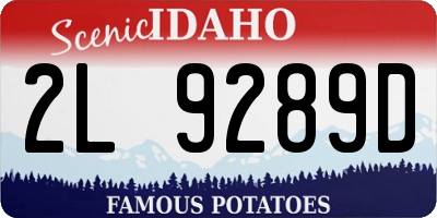 ID license plate 2L9289D