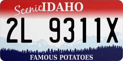 ID license plate 2L9311X