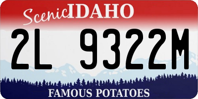 ID license plate 2L9322M