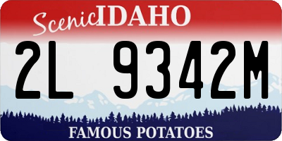 ID license plate 2L9342M