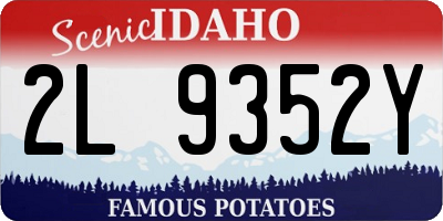 ID license plate 2L9352Y