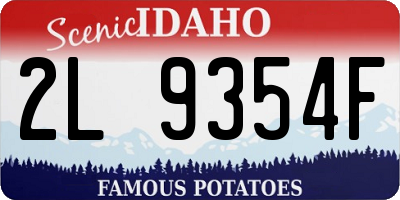 ID license plate 2L9354F