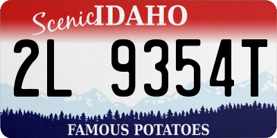 ID license plate 2L9354T