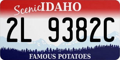 ID license plate 2L9382C
