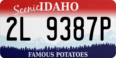 ID license plate 2L9387P