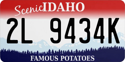 ID license plate 2L9434K