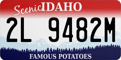 ID license plate 2L9482M