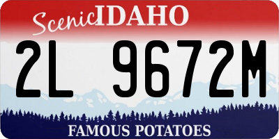 ID license plate 2L9672M