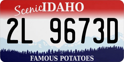 ID license plate 2L9673D
