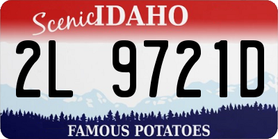 ID license plate 2L9721D