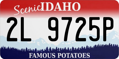 ID license plate 2L9725P