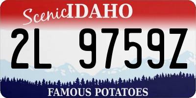 ID license plate 2L9759Z