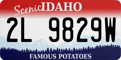 ID license plate 2L9829W