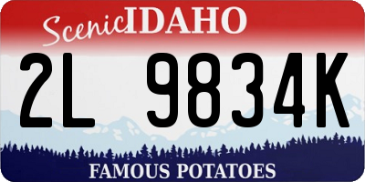 ID license plate 2L9834K