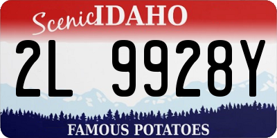 ID license plate 2L9928Y