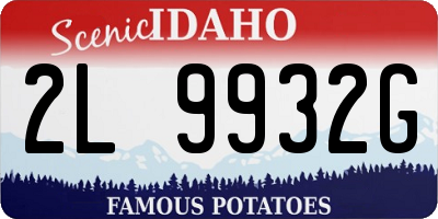 ID license plate 2L9932G