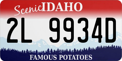 ID license plate 2L9934D