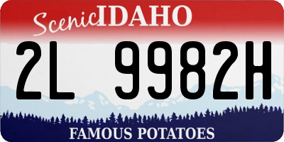 ID license plate 2L9982H