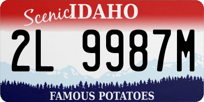ID license plate 2L9987M