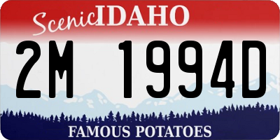 ID license plate 2M1994D