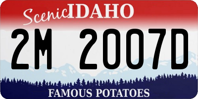 ID license plate 2M2007D