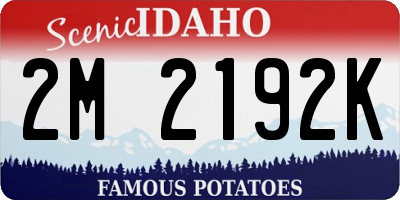 ID license plate 2M2192K