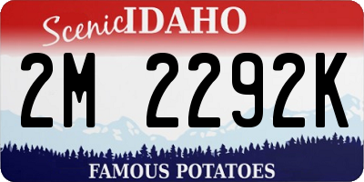 ID license plate 2M2292K