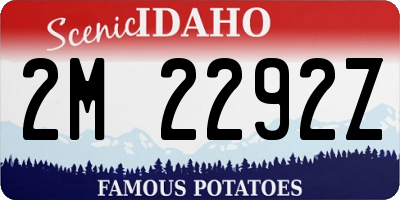 ID license plate 2M2292Z