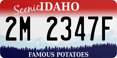 ID license plate 2M2347F