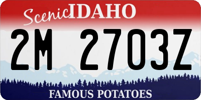 ID license plate 2M2703Z