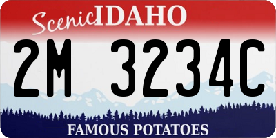 ID license plate 2M3234C