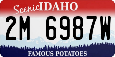 ID license plate 2M6987W