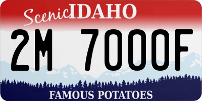 ID license plate 2M7000F