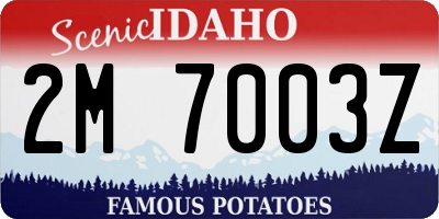 ID license plate 2M7003Z