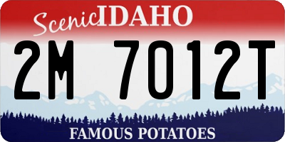 ID license plate 2M7012T
