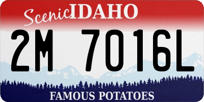 ID license plate 2M7016L