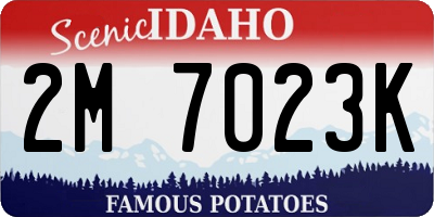 ID license plate 2M7023K