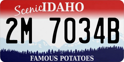 ID license plate 2M7034B