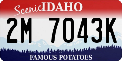 ID license plate 2M7043K