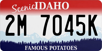 ID license plate 2M7045K