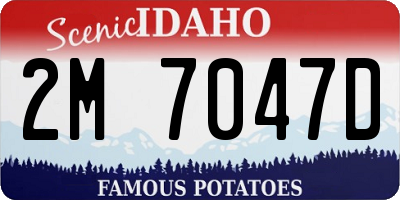 ID license plate 2M7047D