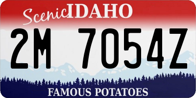 ID license plate 2M7054Z