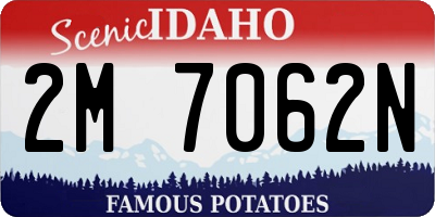 ID license plate 2M7062N