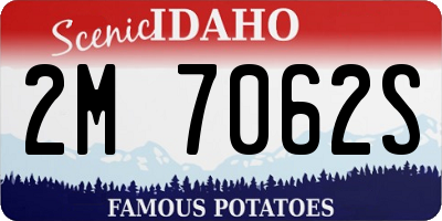 ID license plate 2M7062S