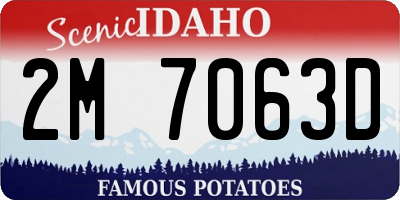 ID license plate 2M7063D