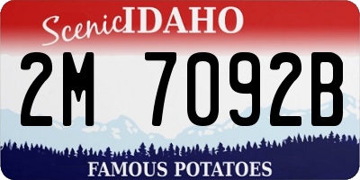 ID license plate 2M7092B