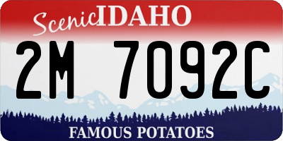 ID license plate 2M7092C