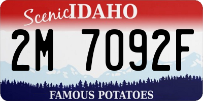 ID license plate 2M7092F