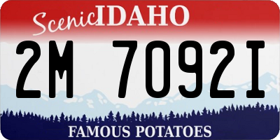 ID license plate 2M7092I