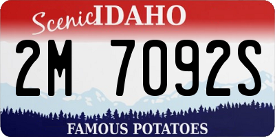 ID license plate 2M7092S